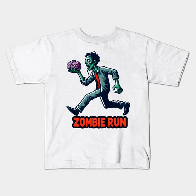 Zombie Run Kids T-Shirt by Rawlifegraphic